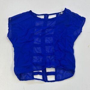 Charlotte Russe Royal Blue Sheer Crop Top